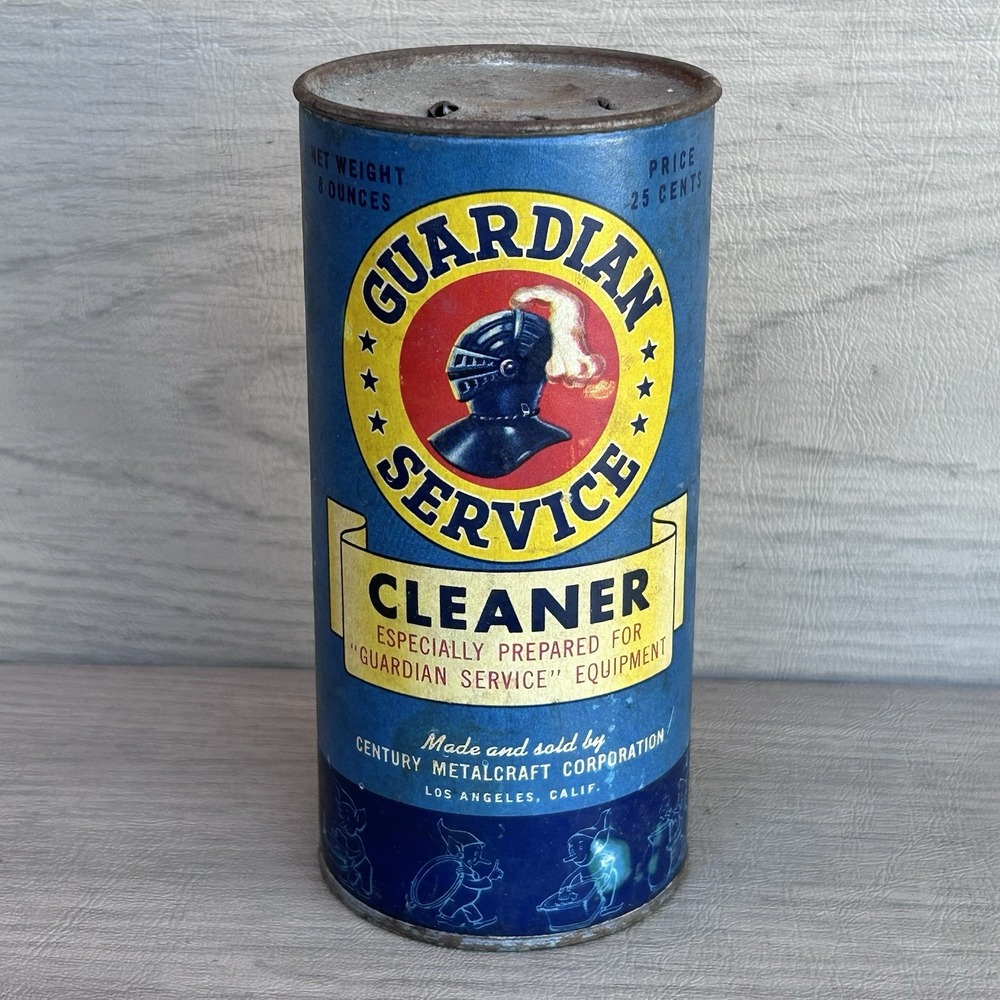 Guardian Service Cleaner Can vtg Century Metalcraft Corporation Los Angeles CA